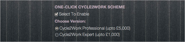 'One-Click' Cycle2Work Scheme:  Select to Enable
