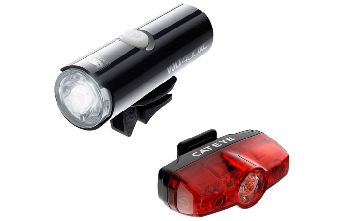 CATEYE:  VOLT 400 XC FRONT LIGHT & RAPID MINI REAR USB RECHARGEABLE LIGHT SET